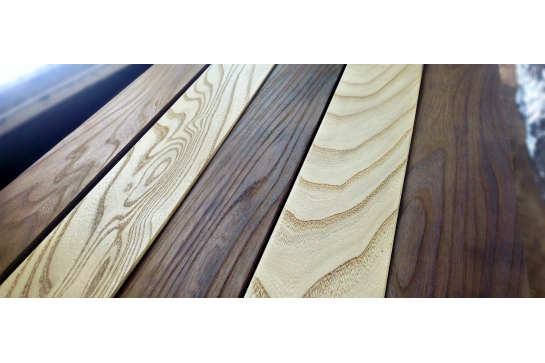 Terrasse Orme Karagach thermo-chauffé 21x130/140 mm  en 1.60-2.00m - 2.40m - 2.80m -3.20m